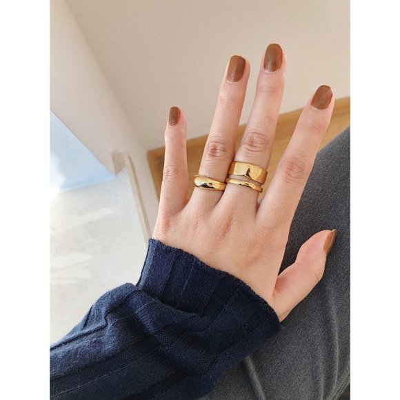 NEW 18K Gold Plated Chunky Layer Ring - Picture 9 of 9